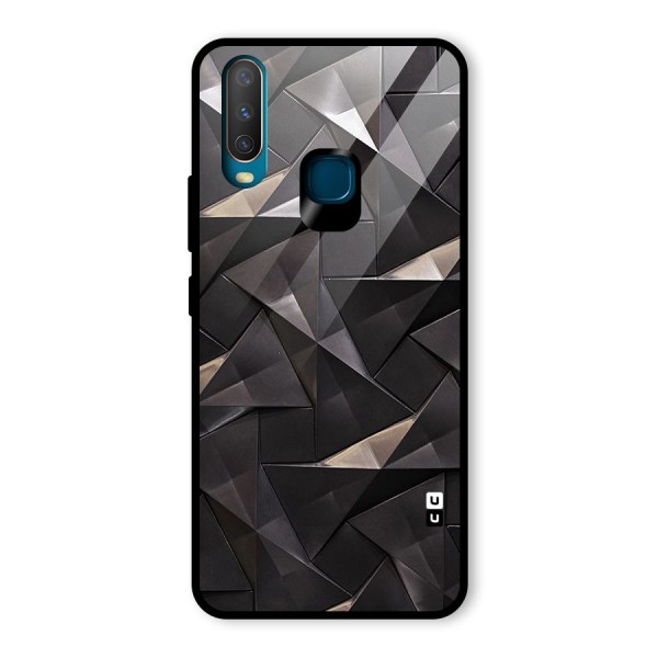 Carved Triangles Glass Back Case for Vivo Y12