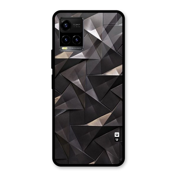 Carved Triangles Glass Back Case for Vivo Y21 2021