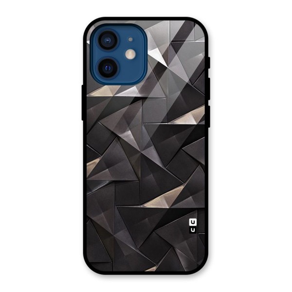 Carved Triangles Glass Back Case for iPhone 12 Mini