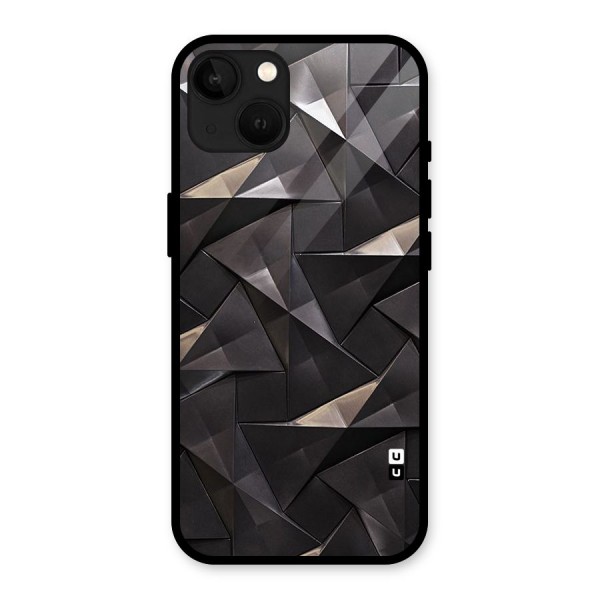 Carved Triangles Glass Back Case for iPhone 13