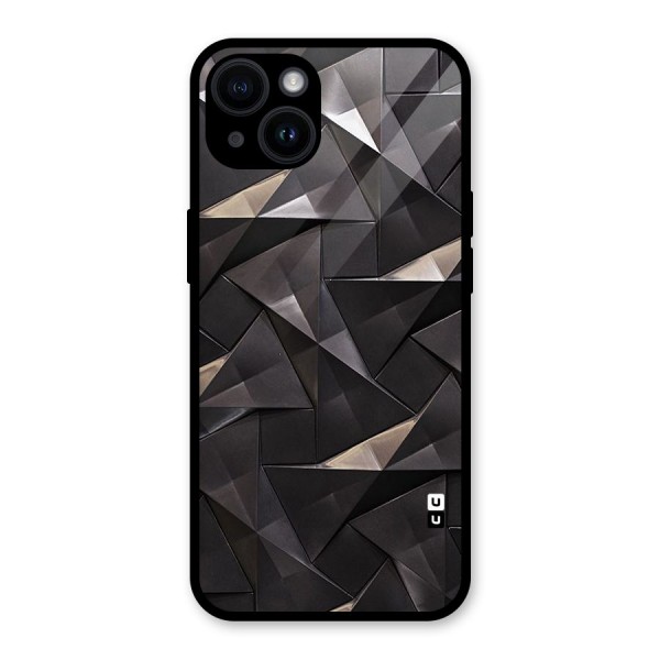 Carved Triangles Glass Back Case for iPhone 14