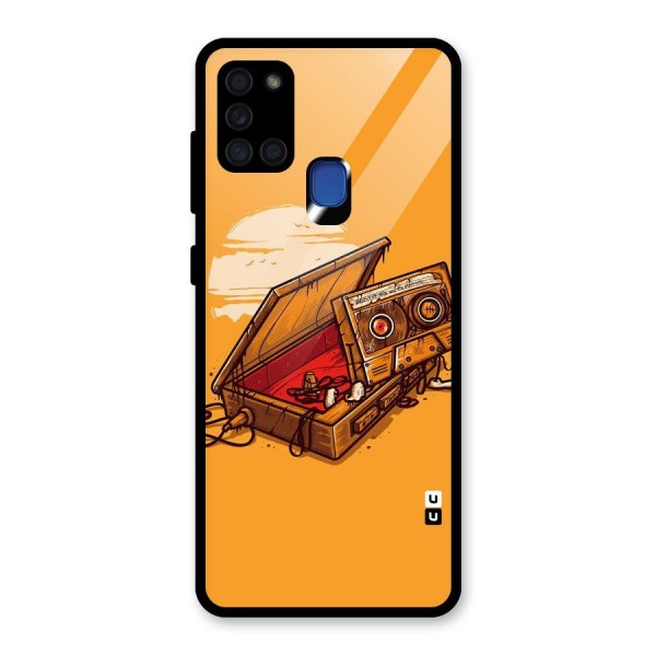 Casette Box Glass Back Case for Galaxy A21s