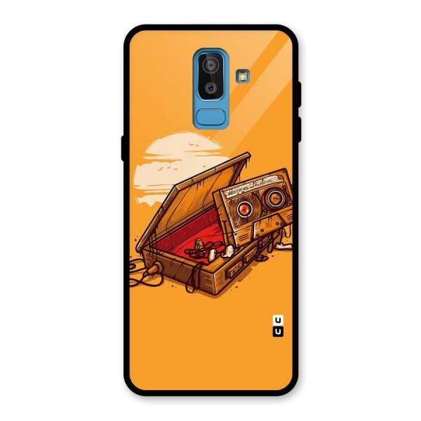 Casette Box Glass Back Case for Galaxy J8