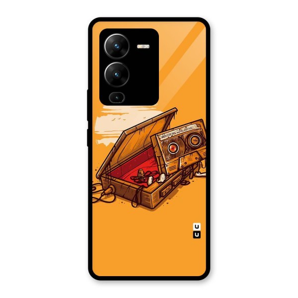 Casette Box Glass Back Case for Vivo V25 Pro