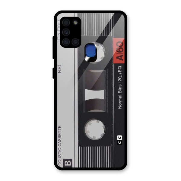 Casette Design Glass Back Case for Galaxy A21s