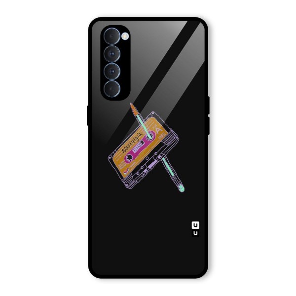 Casette Nostalgia Glass Back Case for Oppo Reno4 Pro