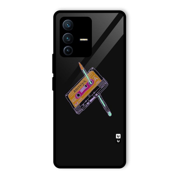 Casette Nostalgia Glass Back Case for Vivo V23 Pro