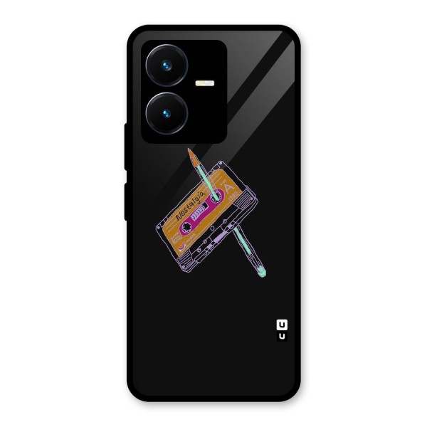 Casette Nostalgia Glass Back Case for Vivo Y22