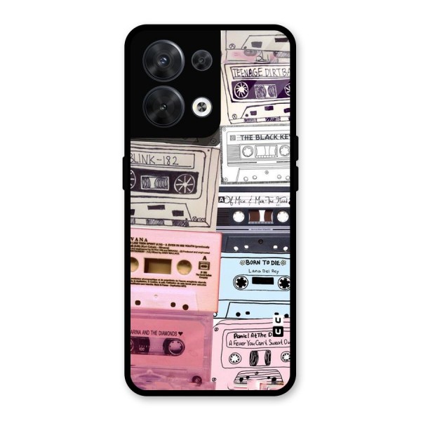 Casette Rolling Glass Back Case for Oppo Reno8 5G