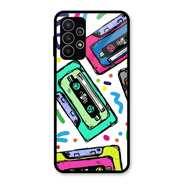 Cassette Pattern Glass Back Case for Galaxy A23