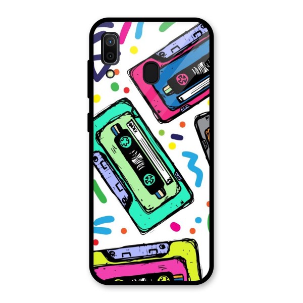 Cassette Pattern Glass Back Case for Galaxy A30