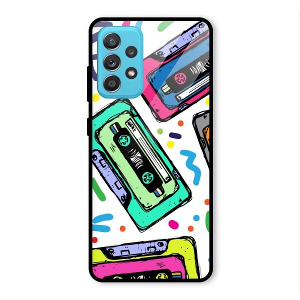 Cassette Pattern Glass Back Case for Galaxy A52s 5G