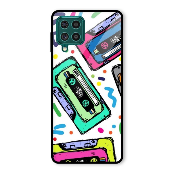 Cassette Pattern Glass Back Case for Galaxy F62