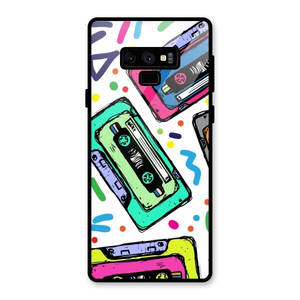 Cassette Pattern Glass Back Case for Galaxy Note 9