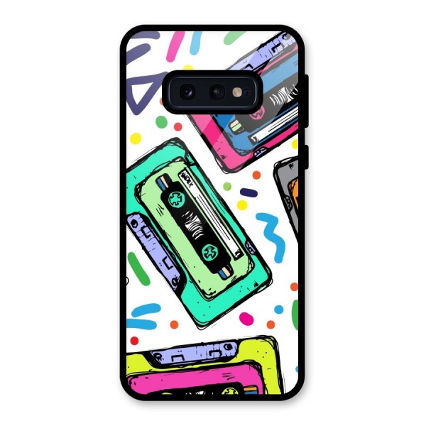 Cassette Pattern Glass Back Case for Galaxy S10e