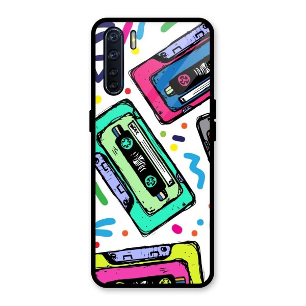 Cassette Pattern Glass Back Case for Oppo F15