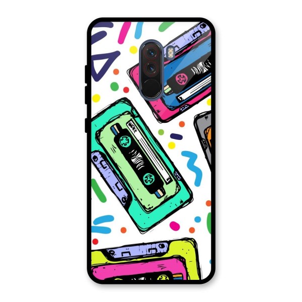 Cassette Pattern Glass Back Case for Poco F1