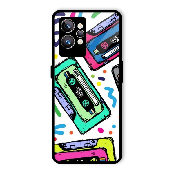 Cassette Pattern Glass Back Case for Realme GT2 Pro