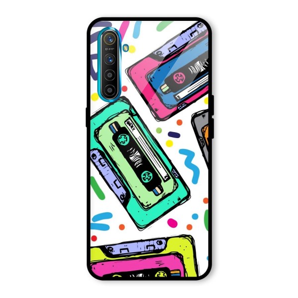 Cassette Pattern Glass Back Case for Realme XT