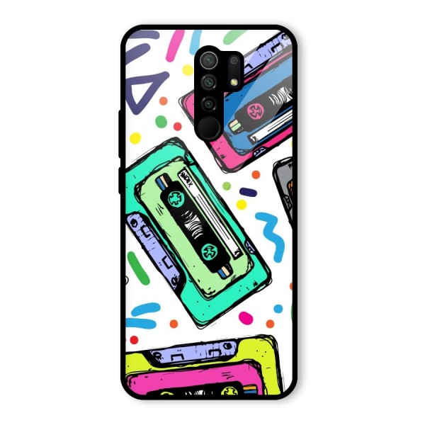 Cassette Pattern Glass Back Case for Redmi 9 Prime