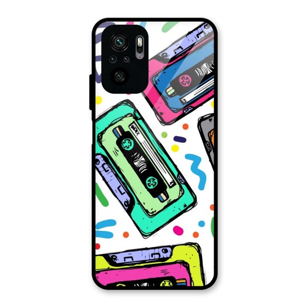 Cassette Pattern Glass Back Case for Redmi Note 10