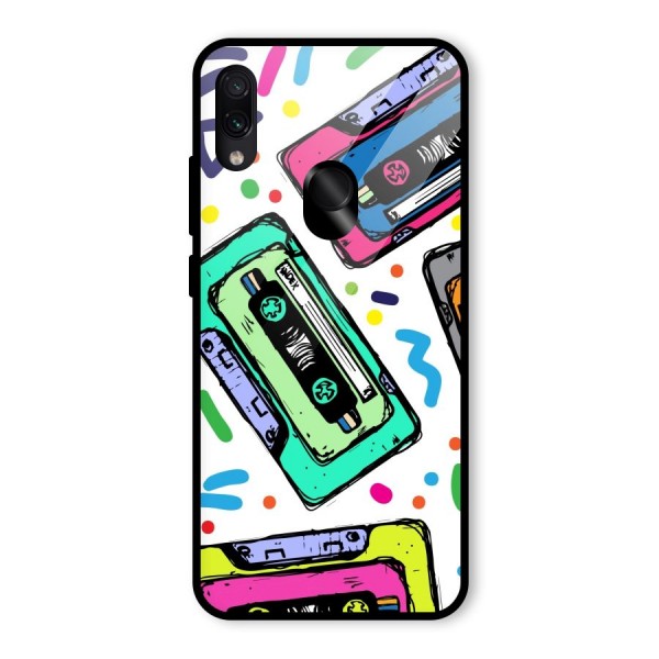 Cassette Pattern Glass Back Case for Redmi Note 7