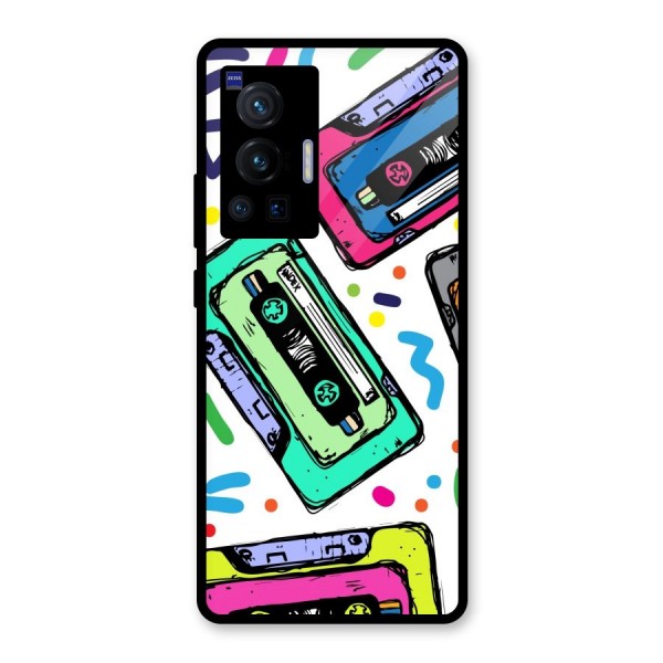 Cassette Pattern Glass Back Case for Vivo X70 Pro