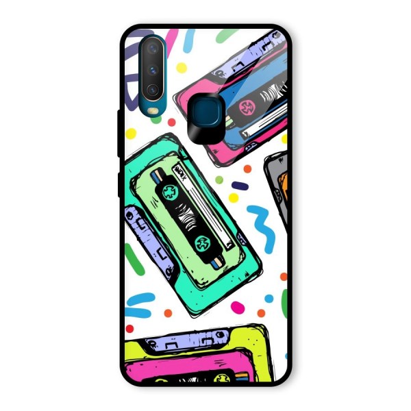 Cassette Pattern Glass Back Case for Vivo Y12