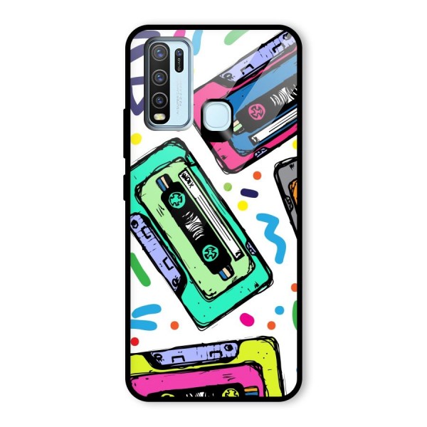 Cassette Pattern Glass Back Case for Vivo Y30