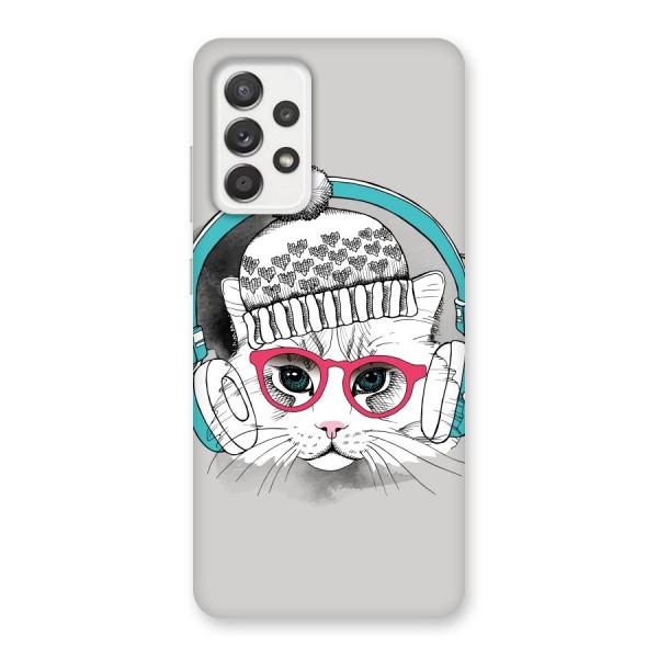 Cat Headphones Back Case for Galaxy A52