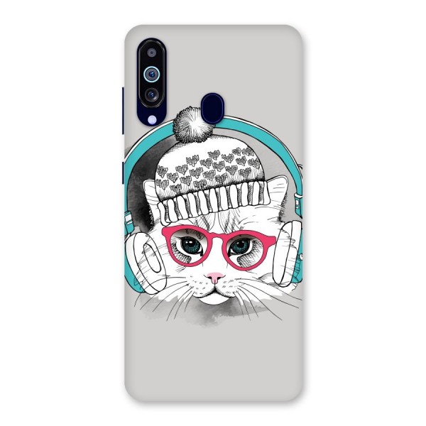 Cat Headphones Back Case for Galaxy A60