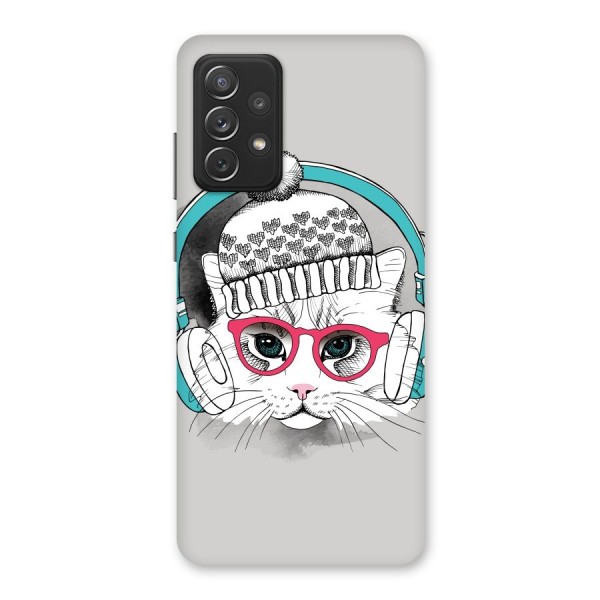 Cat Headphones Back Case for Galaxy A72