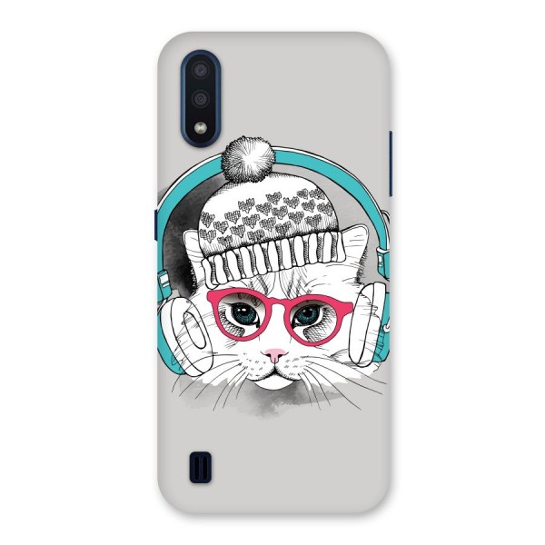 Cat Headphones Back Case for Galaxy M01