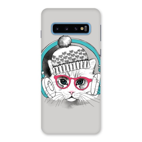 Cat Headphones Back Case for Galaxy S10