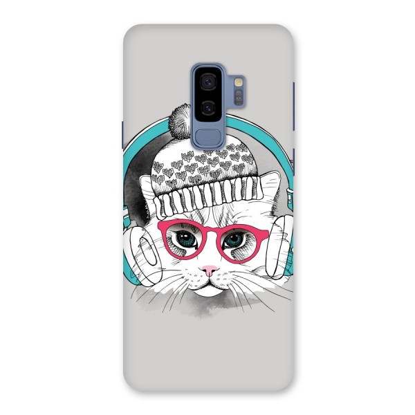 Cat Headphones Back Case for Galaxy S9 Plus