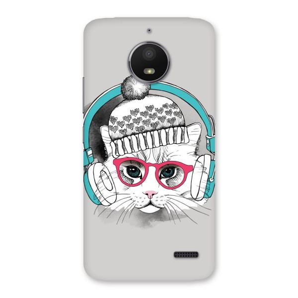 Cat Headphones Back Case for Moto E4