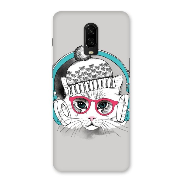 Cat Headphones Back Case for OnePlus 6T