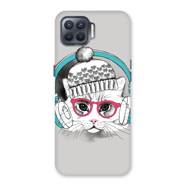 Cat Headphones Back Case for Oppo F17 Pro