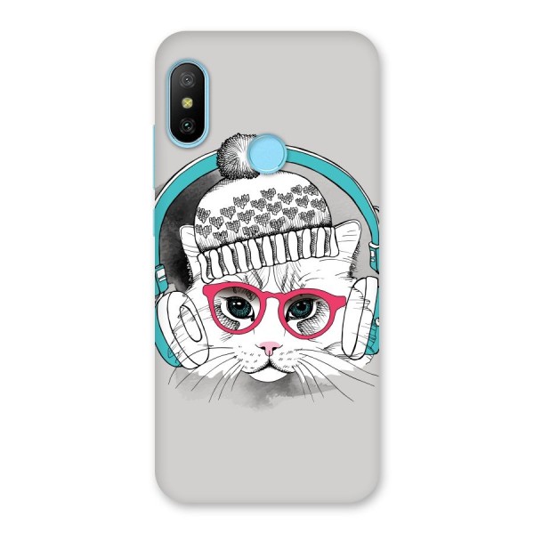 Cat Headphones Back Case for Redmi 6 Pro