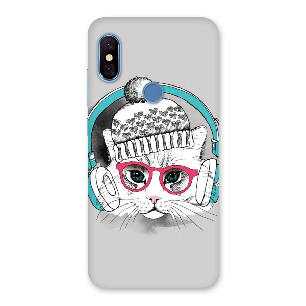 Cat Headphones Back Case for Redmi Note 6 Pro