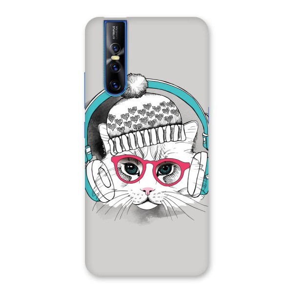 Cat Headphones Back Case for Vivo V15 Pro