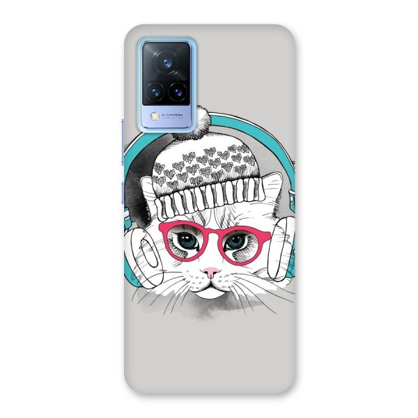 Cat Headphones Back Case for Vivo V21 5G