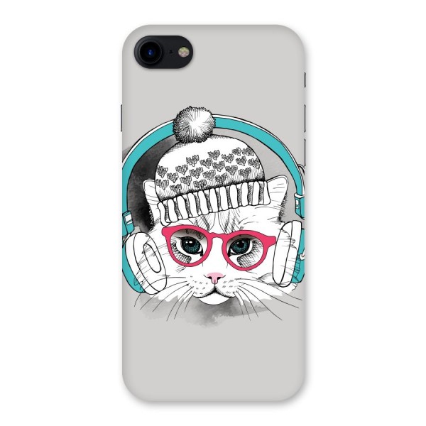 Cat Headphones Back Case for iPhone SE 2020