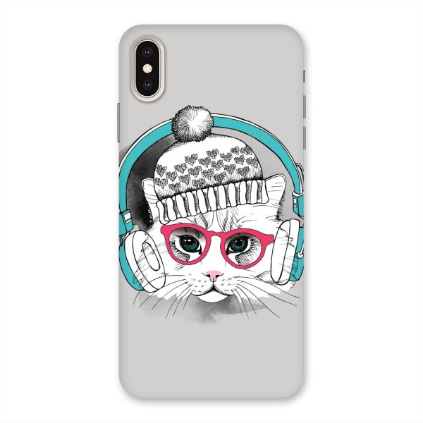 Cat Headphones Back Case for iPhone XS Max