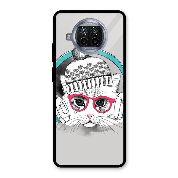 Cat Headphones Glass Back Case for Mi 10i