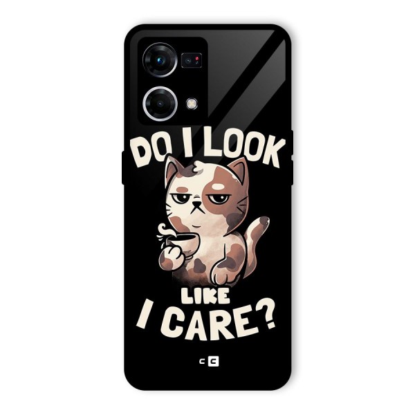 Cat Look Like Care Glass Back Case for Oppo F21 Pro 4G
