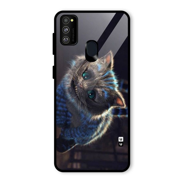 Cat Smile Glass Back Case for Galaxy M21