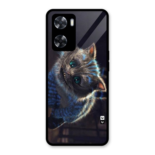 Cat Smile Glass Back Case for Oppo A57 2022