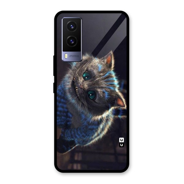 Cat Smile Glass Back Case for Vivo V21e 5G