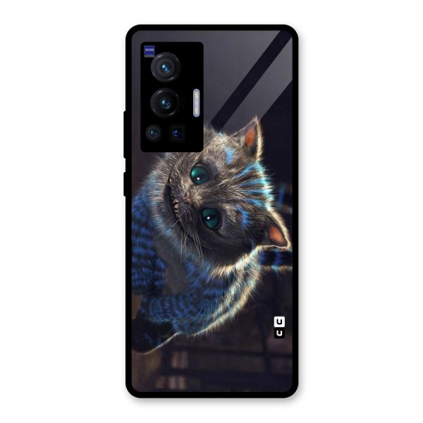 Cat Smile Glass Back Case for Vivo X70 Pro